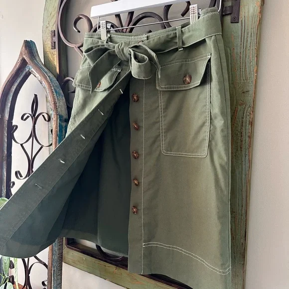 ☀️ NWOT J. CREW Linen Blend A-Line Skirt - Picture 3 of 10